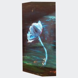 Blaue Blume 2019 Acryl auf Hinterglas 30 x 40 cm