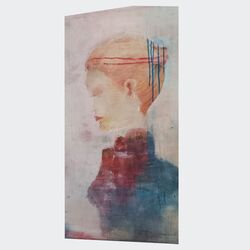 Frauenbildnis 2012 Acryl / Collage auf Leinwand 80 cm x 1 m